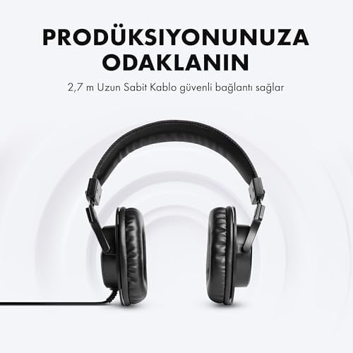 M-AUDIO HDH40 - Kulak Üstü Stüdyo Kulaklıkları, Stüdyo izleme, Podcasting ve Kayıt için Kapalı Arka Tasarım, Esnek Kafa Bandı ve 2.7m Kablo Ile