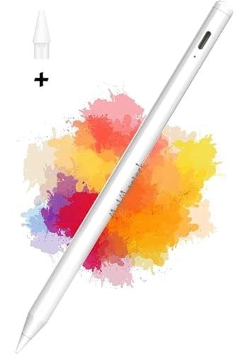 m.tk moveteck iPad Stylus Kalem, iPad Pro 13/11/12.9, iPad Air 11 4/5/6, Magnetik Palm Rejection, USB Type-C, Beyaz, Yedek Uç Hediyeli
