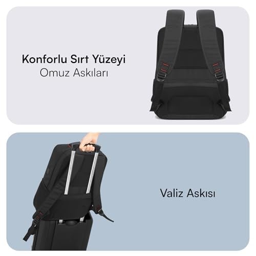 Mack Business X MCC-805 15.6 inç Laptop Sırt Çantası, Mackbook Sırt Çantası, USB Şarj Portlu Bilgisayar ve Notebook Çantası, Kadın Erkek Bilgisayar İş Çantası, Üniversite Okul Ç - Bedenler: 14.1, 15.6