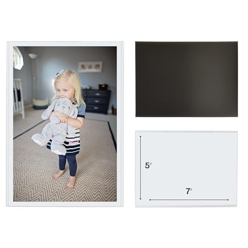 MAG-Tech magtech Magnetische Foto Pocket Rahmen, weiß, hält 10,2 x 15,2 cm Fotos, 10 Stück, weiß, 5 x 7