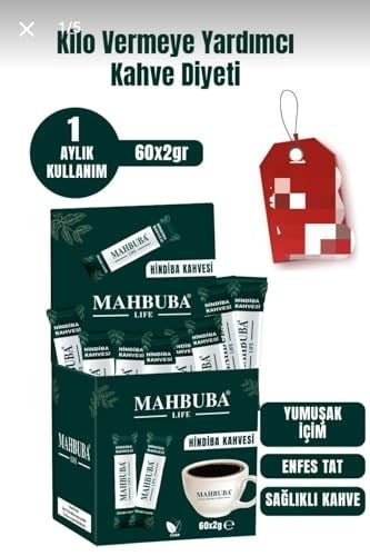 Mahbuba Hindiba Kahvesi Kilo Vermeye Yardımcı Diyet Kahvesi Zayıflama Detox Kahve 60x2gr 1 Aylık Kullanım