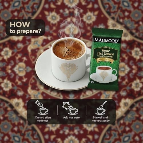 Mahmood Coffee Hazır Türk Kahvesi Şekerli (9 Gr x 12 Adet)