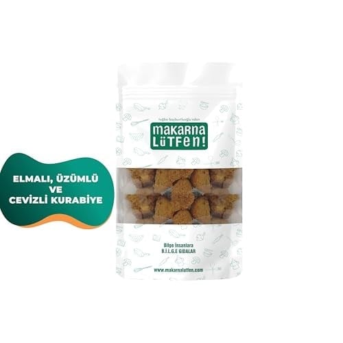 makarna lütfen! Elmalı, Üzümlü ve Cevizli Şeker İlavesiz Kurabiye 105 Gr