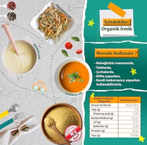 makarna lütfen! Organik İrmik (+6 +8 ay - 250 gram)