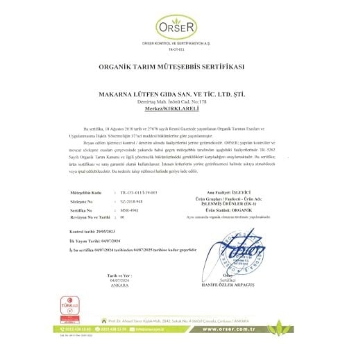 makarna lütfen! Organik Tel Şehriye 200 gram