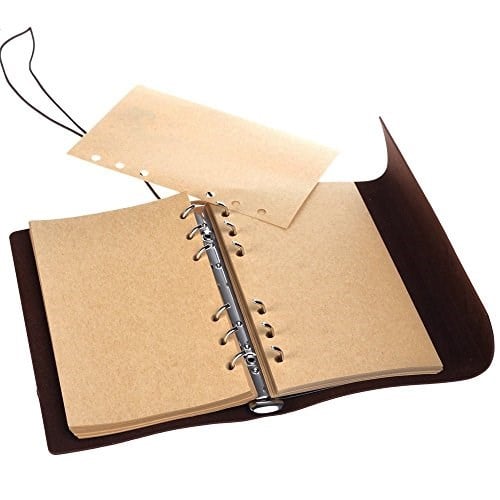 MALEDEN Vintage doldurulabilir notebook, birinci sınıf PU-Deri klasik kabartmalı Travel Journal günlük boş sayfa ve retro kolye ucu