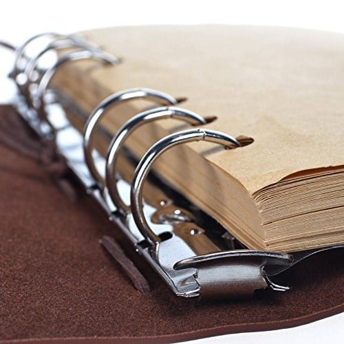 MALEDEN Vintage doldurulabilir notebook, birinci sınıf PU-Deri klasik kabartmalı Travel Journal günlük boş sayfa ve retro kolye ucu