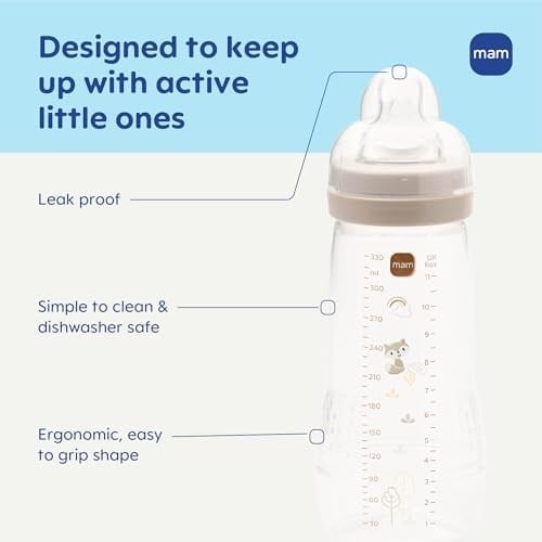 MAM Easy Active Biberon, Göğüs Arasında Geçiş Yapın ve Temizleyin, 4+ Ay, Erkek, 2 adet (1li Paket)