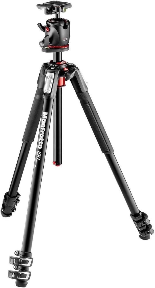 Manfrotto MK190XPRO3-BHQ2 Dijital Film/Kamera Siyah Tripod - Tripod (Dijital/Film Kamerası, 7 kg, 3 Ayak), 171,5 cm, Siyah, Alüminyum) - Seçenekler: Alüminyum 3 Segm Kit Küre Başlı...