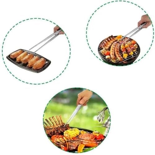 Mangal Maşa Cımbızı paslanmaz çelik mangal chef maşası, profesyonel mutfak cımbızı, uzun saplı gıda cımbızı, çok fonksiyonlu mangal cımbızı,barbekü maşası 30 cm