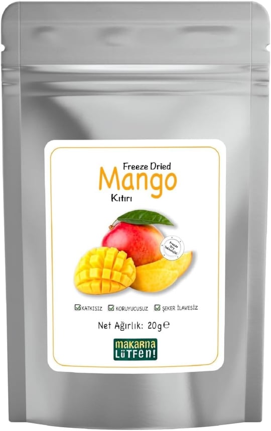Mango Kuru Meyve Cipsi Dondurularak Kurutulmuş Freeze Dried Meyve Kıtırı (20 g)