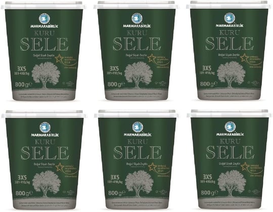 Marmarabirlik Kuru Sele Siyah Zeytin Pet (6 x 800 gr)