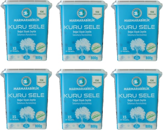 Marmarabirlik Kuru Sele Siyah Zeytin Pet (6 x 800 gr)
