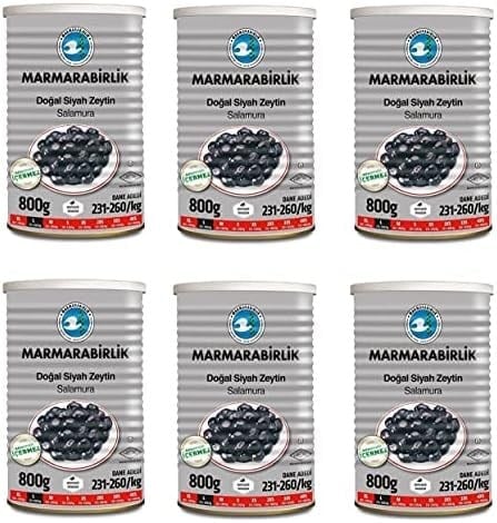 Marmarabirlik Salamura Siyah Zeytin Teneke (L) 800 Gr