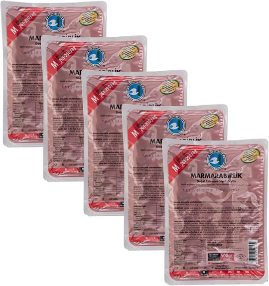 Marmarabirlik Süper M Siyah Zeytin 261-290 Vakumlu 500 gr x 5 Adet