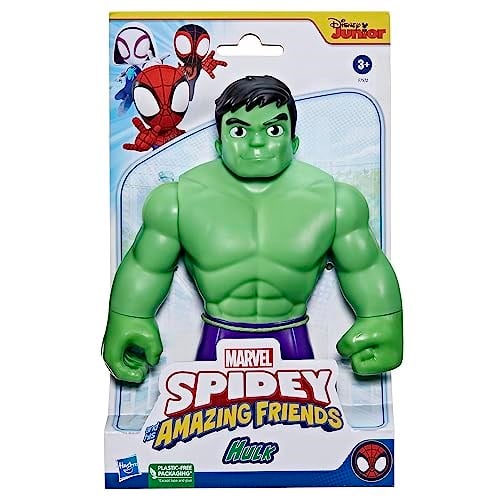 Marvel Spidey and His Amazing Friends 22,5 cm Uzunluğunda Büyük Boy Hulk Aksiyon Figürü, Okul Öncesi