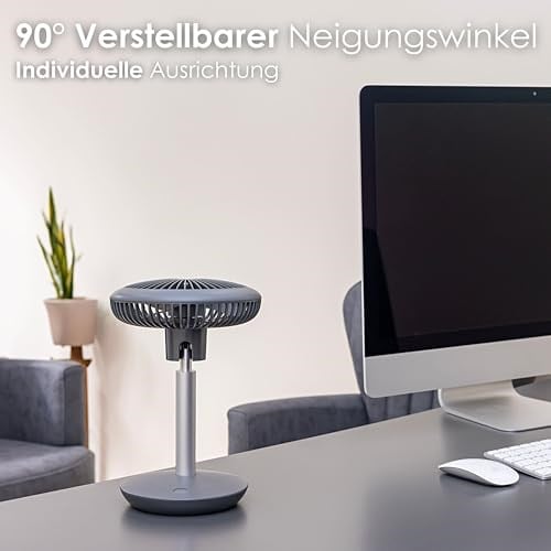 Masa vantilatörü çok sessiz | kablosuz | 4000 mAh pil | vantilatör | 90° eğilebilir | çalışma masası vantilatörü | rüzgar makinesi | hava soğutucu | enerji tasarruflu | 4 kademeli | 15 saat kablosuz ç