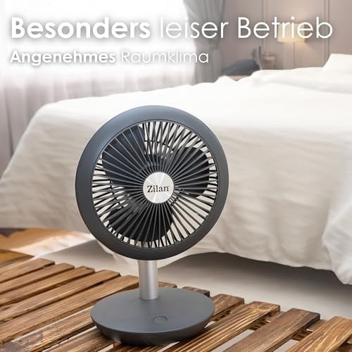 Masa vantilatörü çok sessiz | kablosuz | 4000 mAh pil | vantilatör | 90° eğilebilir | çalışma masası vantilatörü | rüzgar makinesi | hava soğutucu | enerji tasarruflu | 4 kademeli | 15 saat kablosuz ç