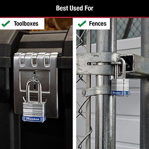 Master Lock 3QLF dış mekan asma kilit, anahtarlı, 4 adet aynı anda kapanır - Seçenekler: 1-1/2