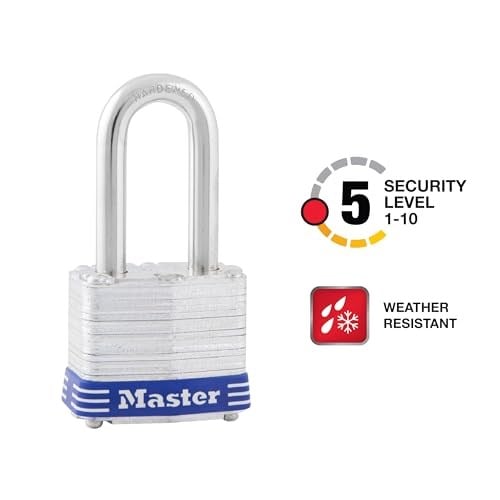 Master Lock 3QLF dış mekan asma kilit, anahtarlı, 4 adet aynı anda kapanır - Seçenekler: 1-1/2