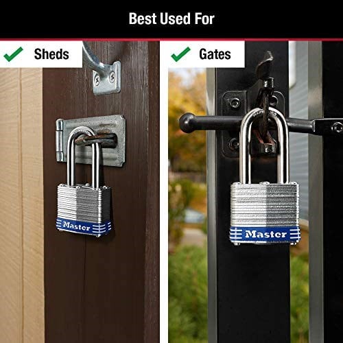 Master Lock 3QLF dış mekan asma kilit, anahtarlı, 4 adet aynı anda kapanır - Seçenekler: 1-1/2