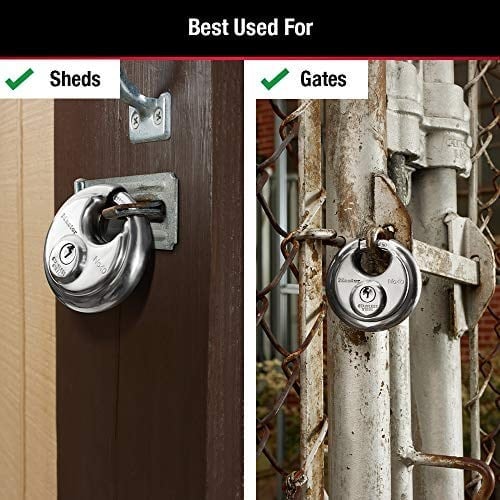 Master Lock Anahtarlı 40D Paslanmaz Çelik Discus Asma Kilit, Gümüş