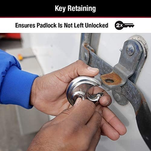 Master Lock Anahtarlı 40D Paslanmaz Çelik Discus Asma Kilit, Gümüş
