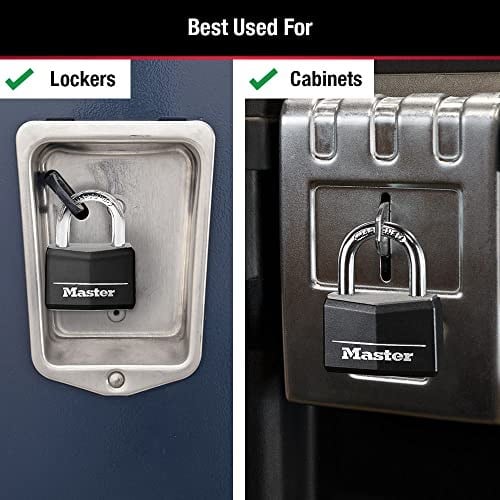 Master Lock Anahtarlı Kapalı Asma Kilitler, Dış Mekan Kilitleri, 2li Paket, 141T, Siyah