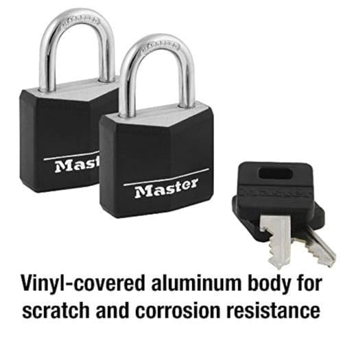 Master Lock Kapalı Alüminyum Asma Kilitler, Anahtarlı Küçük Kilitler, Anahtarlı Alike Asma Kilitler, 2li Paket, Siyah
