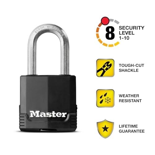 Master Lock M115XTRILF Magnum Ağır Hizmet Tipi Anahtarlı Dış Mekan Asma Kilit, 3lü Paket Anahtarlı-Aynı