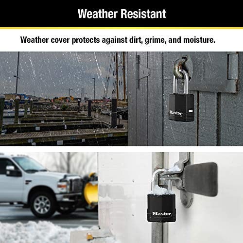 Master Lock M115XTRILF Magnum Ağır Hizmet Tipi Anahtarlı Dış Mekan Asma Kilit, 3lü Paket Anahtarlı-Aynı