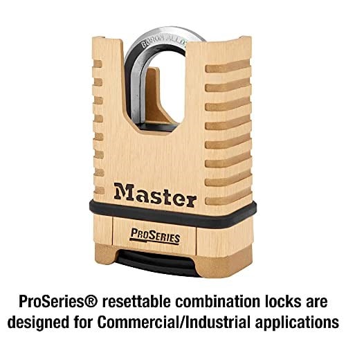 Master Lock, pirinç, asma kilit, ProSeries 2-1/4 inç genişliğinde kendi şifreli kilidinizi ayarlayın, 1177D, 15,3 cm x 7,5 cm x 3,5 cm