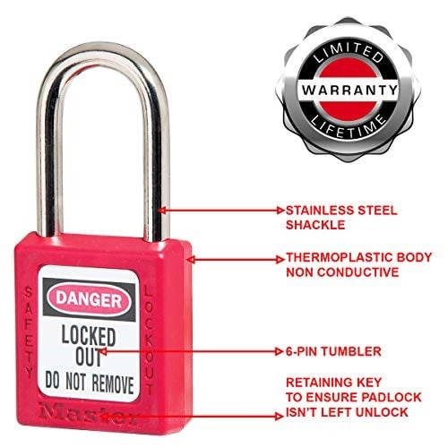 Master Lock s410red M/Kilit Kilitleme Asma Kilit - Kırmızı