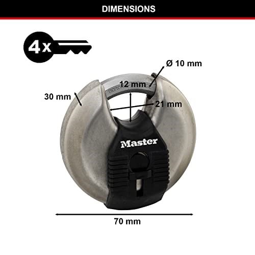 Master Lock Sağlam Diskli Asma Kilit, M40EURT, Depolama Üniteleri, Bahçe Kulübeleri, Garajlar, Römorklar ve Daha Fazlası için Uygundur