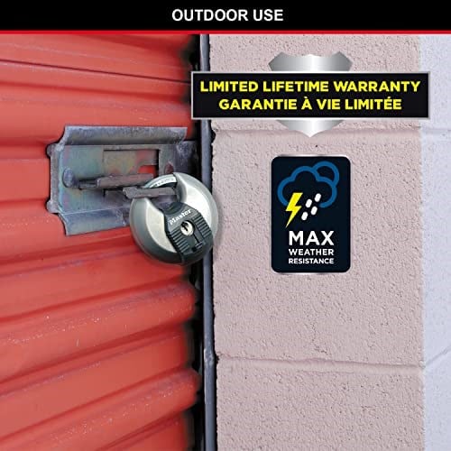 Master Lock Sağlam Diskli Asma Kilit, M40EURT, Depolama Üniteleri, Bahçe Kulübeleri, Garajlar, Römorklar ve Daha Fazlası için Uygundur