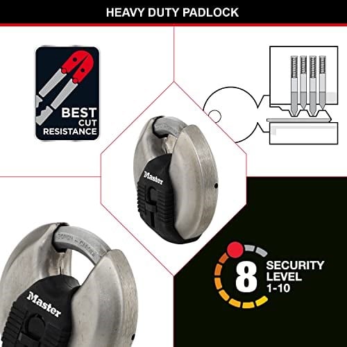 Master Lock Sağlam Diskli Asma Kilit, M40EURT, Depolama Üniteleri, Bahçe Kulübeleri, Garajlar, Römorklar ve Daha Fazlası için Uygundur