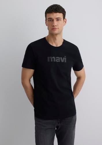 Mavi Logo Baskılı Siyah Tişört Slim Fit/Dar Kesim 065199-900
