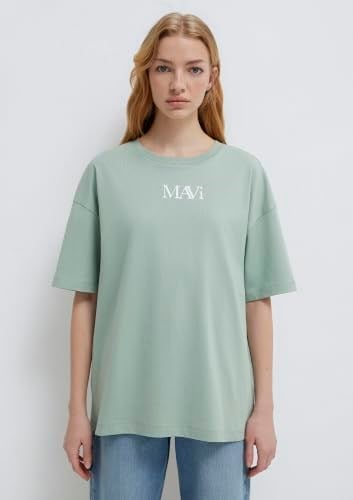 Mavi Logo Baskılı Yeşil Tişört Oversize/Geniş Kesim 1611593-71787