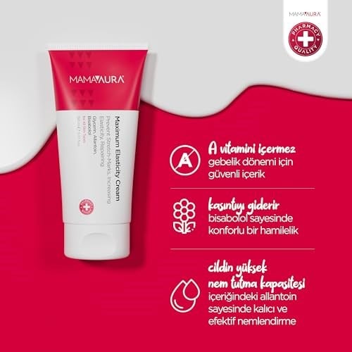 Maximum Elasticity Cream, Çatlak Karşıtı, Cilt Elastikiyetini Destekleyen ve Kaşıntı Hissini Yatıştırmaya Yardımcı Vücut Kremi, 150 ml