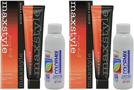 Maxstyle SPS600 Argan ve Keratin 2025/000 Naturel Açıcı 60 Ml 2 Adet Saç Boyası + 2 Adet 90 Ml Oksidan