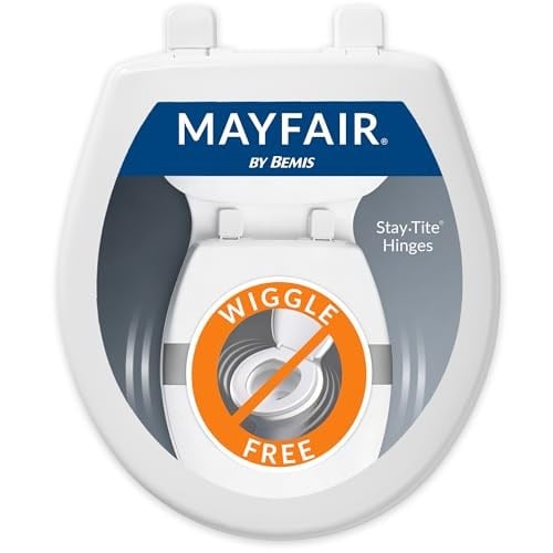 MAYFAIR 880SLOW 000 Caswell Klozet Kapağı Yavaş Yavaş Kapanır ve Asla Gevşetmez, Yuvarlak, Uzun Ömürlü Plastik, Beyaz