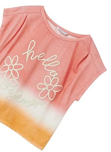 Mayoral Kız Çocuk T-Shirt, Kısa Kollu, Bisiklet Yaka, Pembe, 10 Yaş