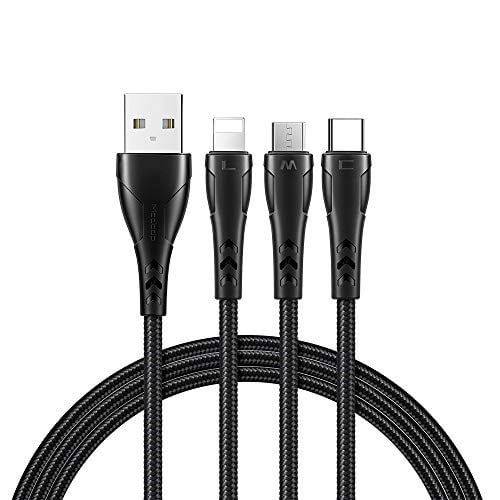 mcdodo CA-6960 3in1 Lightning-Micro-Type-C Şarj Kablosu 3A 1.2m Siyah