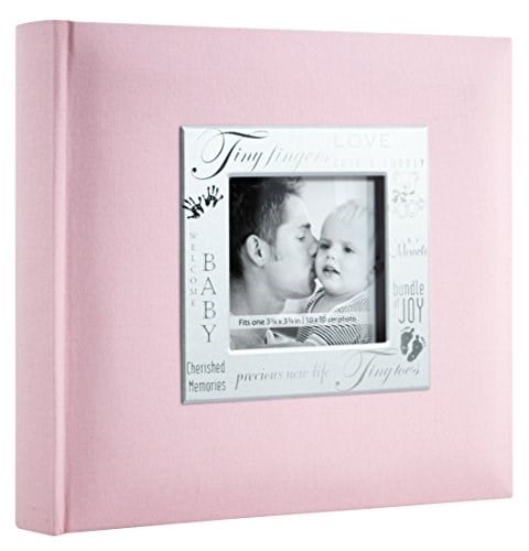 MCS 200 Cepli Kumaş Bebek 4x6 Yazı Alanlı Fotoğraf Albümü, 20 x 20 cm, Bebek Pembesi