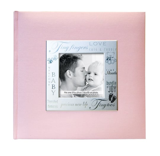 MCS 200 Cepli Kumaş Bebek 4x6 Yazı Alanlı Fotoğraf Albümü, 20 x 20 cm, Bebek Pembesi