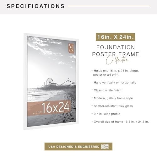 MCS Galeri Vakfı Poster Çerçevesi, Beyaz, 40,6 x 60,96 cm - Seçenekler: 11 x 17 in, 12 x 18 in, 13 x 19 in, 13.5 x 40 in...