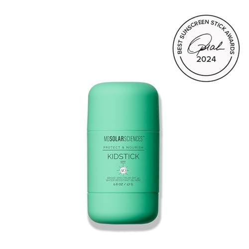MDSolarSciences Mineral KidStick SPF 40 - Çocuklar için Nazik Suya Dayanıklı Güneş Koruyucu - Hipoalerjenik Geniş Spektrumlu Yüz ve Vücut UV Koruması - Kokusuz, Vegan Çinko Oksit Çubuk, 17 g