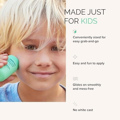 MDSolarSciences Mineral KidStick SPF 40 - Çocuklar için Nazik Suya Dayanıklı Güneş Koruyucu - Hipoalerjenik Geniş Spektrumlu Yüz ve Vücut UV Koruması - Kokusuz, Vegan Çinko Oksit Çubuk, 17 g