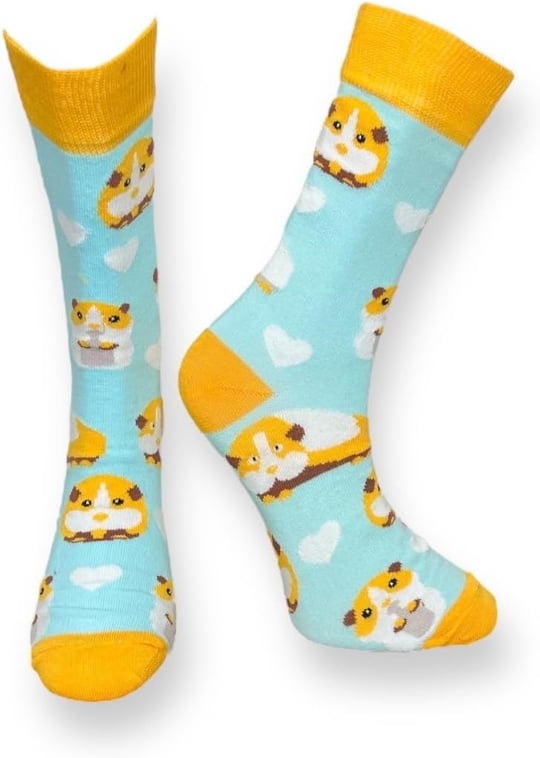 Me-vo Tekli Açık Mavi Renkli Bay/Bayan Unisex Esnek Nem Alabilen Pamuklu Hamster Desenli Soket Çorap