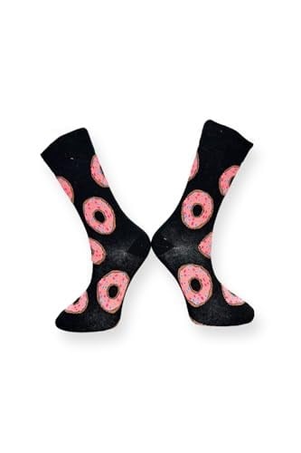 Me-vo Tekli Siyah Renkli Unisex Esnek Nem Alabilen Pamuklu Donut Desenli Soket Çorap